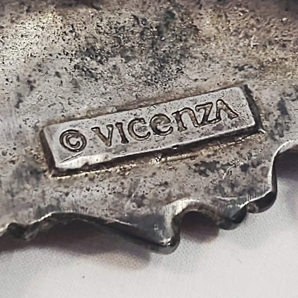 Vintage Vicenza Brown Alligator Belt with Oversized Silver Crescent Moon… - Picture 10 of 12